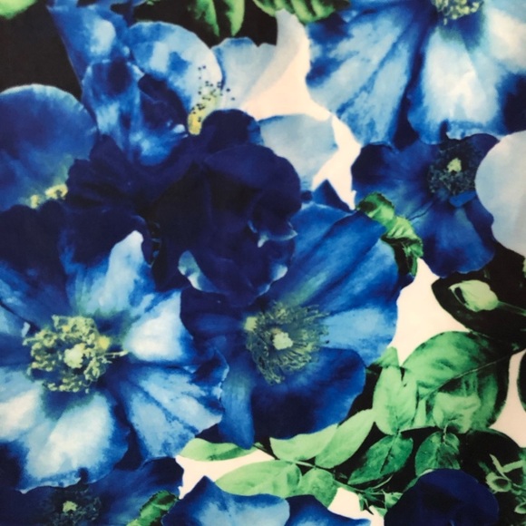 Vince Camuto Blue and Green Floral Midi Dress - Picture 14 of 15